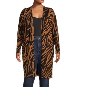 Terra & Sky Size 2X (20W-22W) Printed Cardigan  Women’s Sweater‎ NEW
